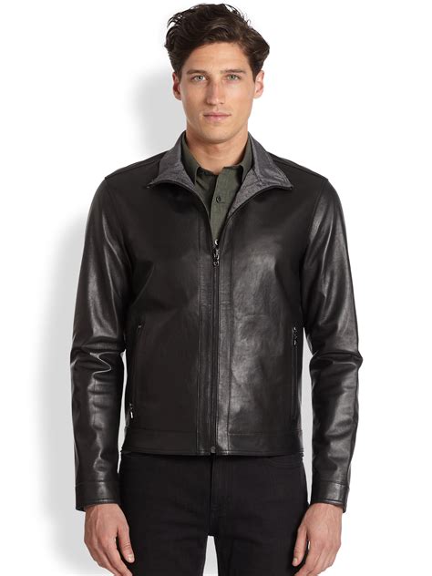 michael kors colorblock leather jacket|Michael Kors leather jacket men.